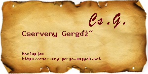 Cserveny Gergő névjegykártya